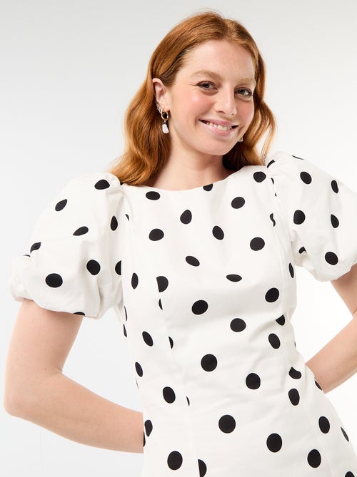 Robe forme ballon à manches courtes - Kiabi