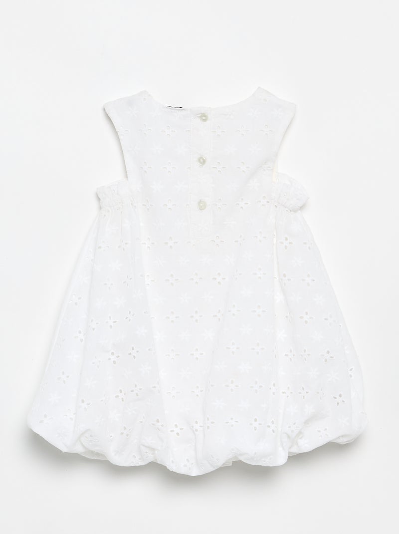 Robe forme boule avec broderies anglaises Blanc - Kiabi