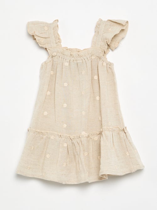 Robe forme boule avec broderies anglaises - Kiabi