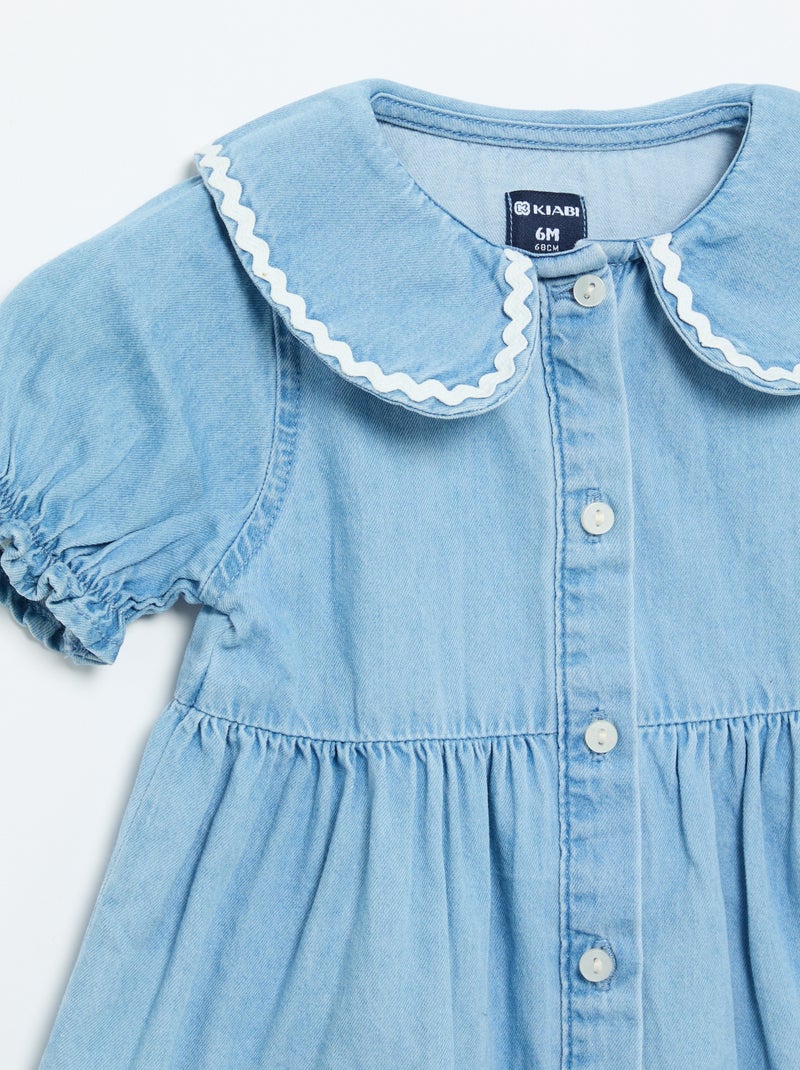 Robe forme chemise à manches courtes Bleu - Kiabi