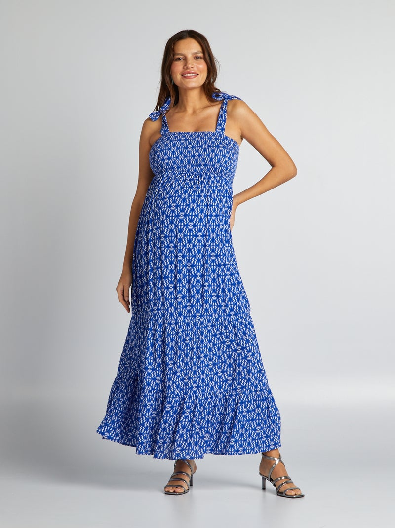 Robe grossesse à coupe longue BLEU - Kiabi