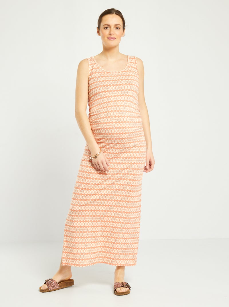 Robe grossesse en maille jersey Orange - Kiabi
