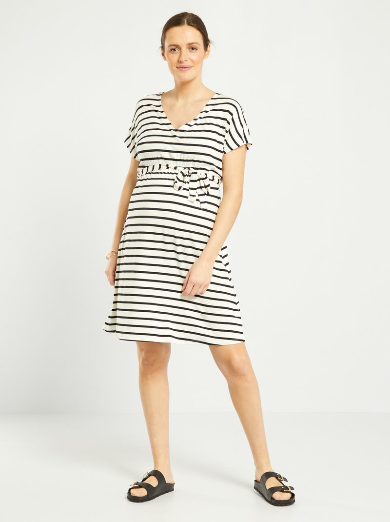Robe grossesse encolure V Blanc - Kiabi