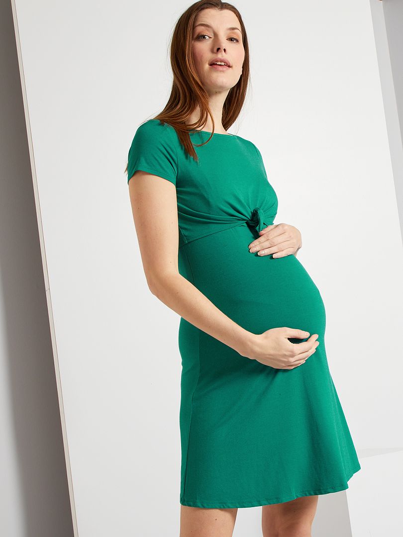 Robe grossesse et d'allaitement vert - Kiabi