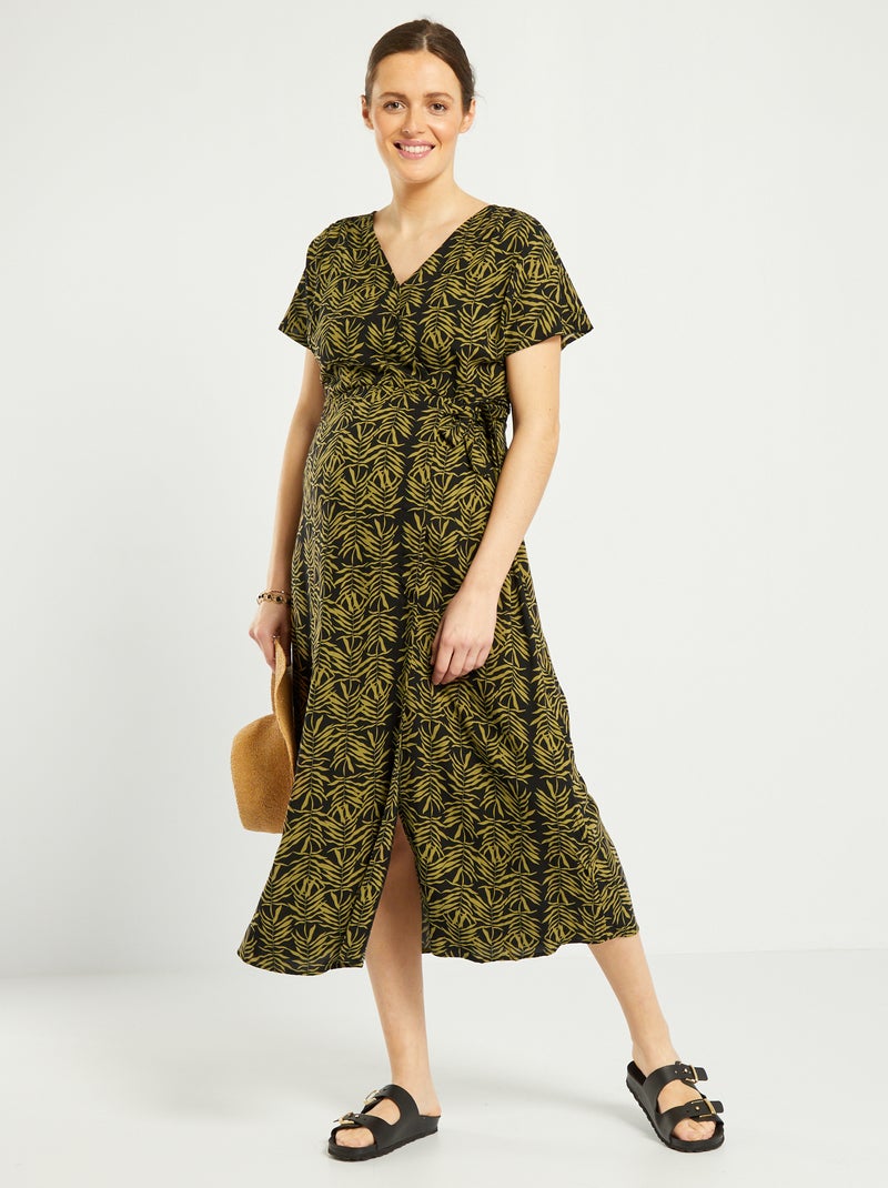 Robe grossesse imprimée Noir imprimé - Kiabi