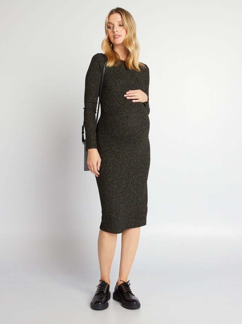 Robe grossesse pailletée Noir - Kiabi