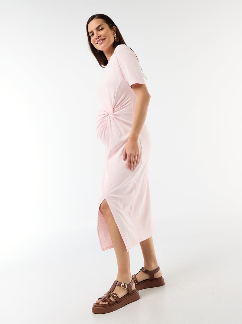 Robe grossesse torsadée devant Rose - Kiabi