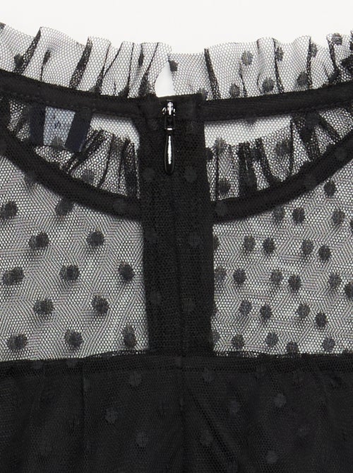 Robe 'Halloween' à manches longues en plumetis avec col montant - Kiabi