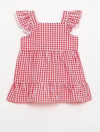 Robe imprimé vichy à étages