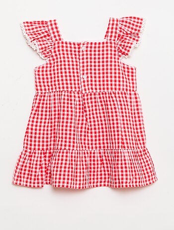 Robe imprimé vichy à étages