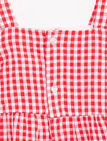 Robe imprimé vichy à étages