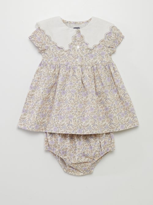 Robe imprimée à fleurs + culotte - 2 pièces - Kiabi