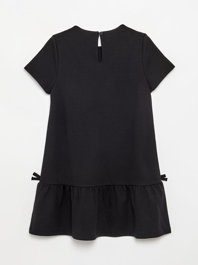 Robe imprimée à manches courtes Noir - Kiabi