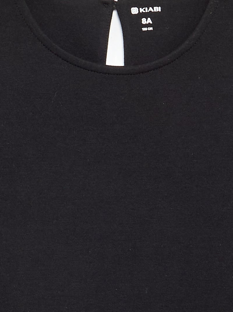 Robe imprimée à manches courtes Noir - Kiabi