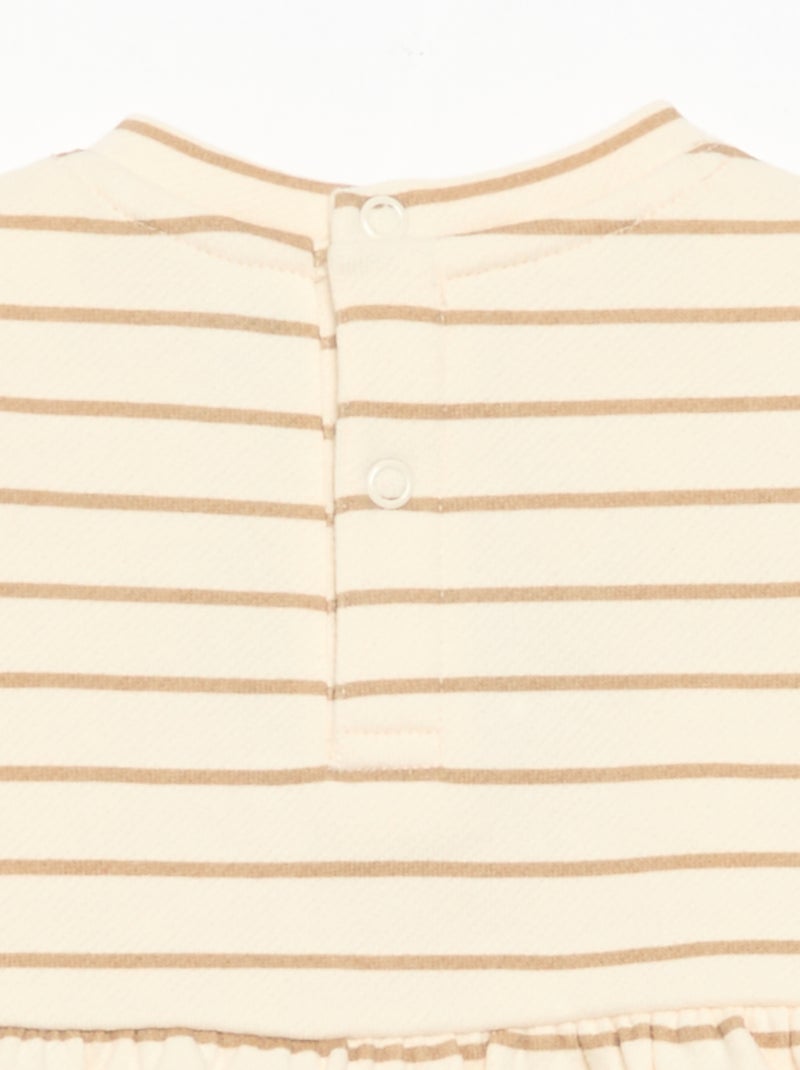 Robe imprimée à manches longues Beige - Kiabi