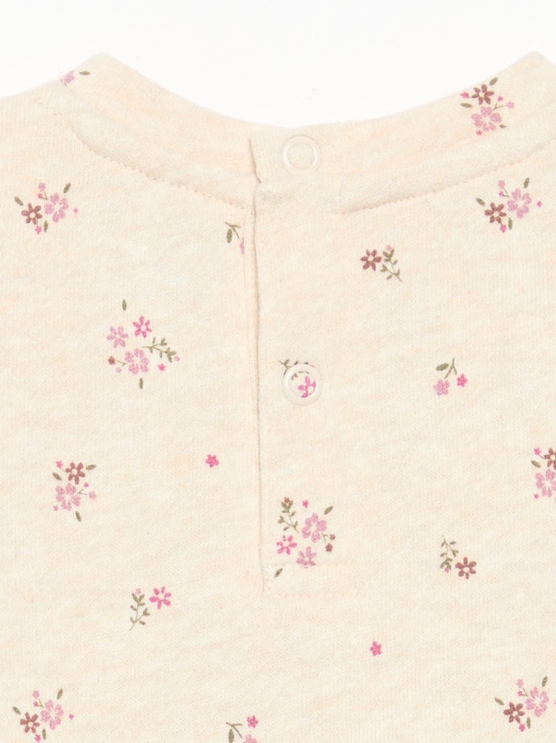 Robe imprimée à manches longues Beige - Kiabi