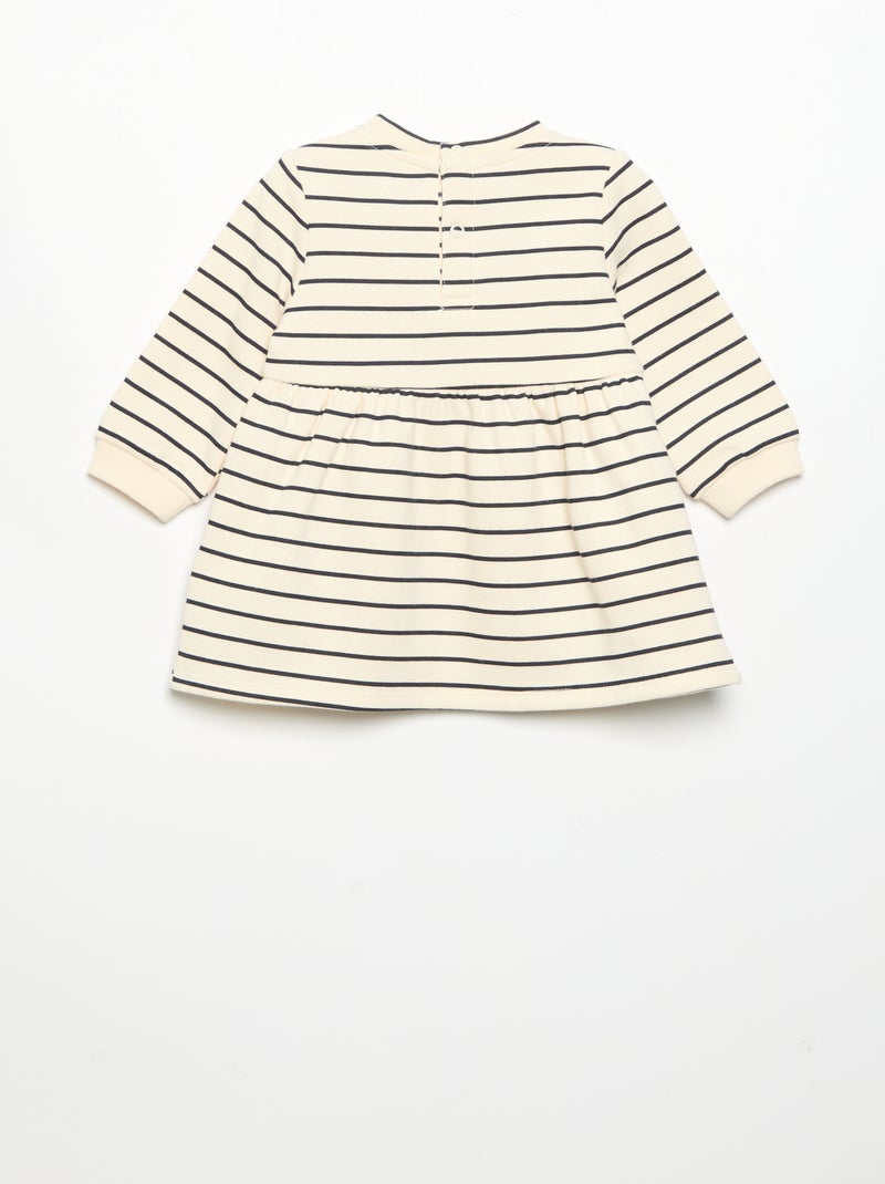 Robe imprimée à manches longues Blanc - Kiabi