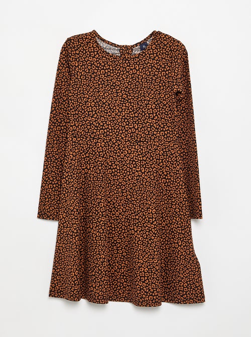 Robe imprimée à manches longues - Kiabi