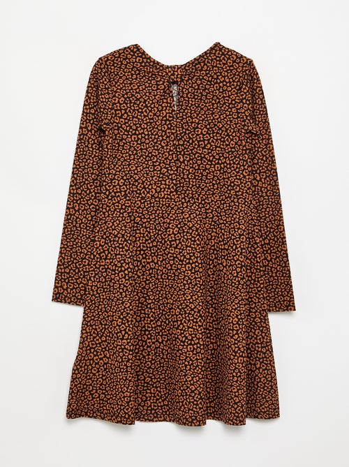 Robe imprimée à manches longues - Kiabi