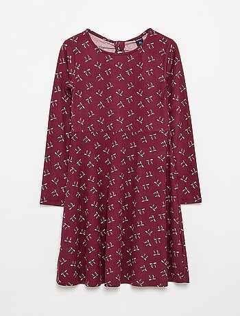 Robe imprimée à manches longues