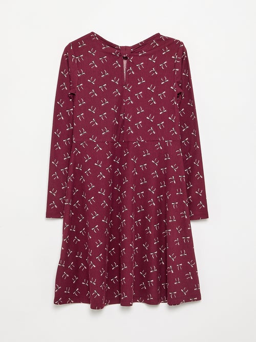 Robe imprimée à manches longues - Kiabi