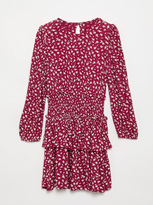 Robe imprimée avec volants - Kiabi