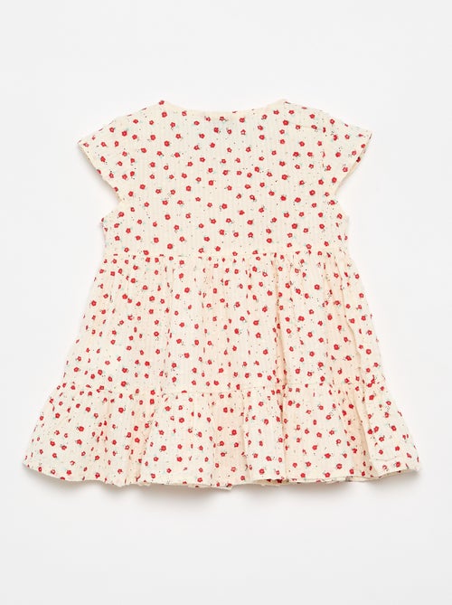 Robe imprimée en tissu plumetis - Kiabi