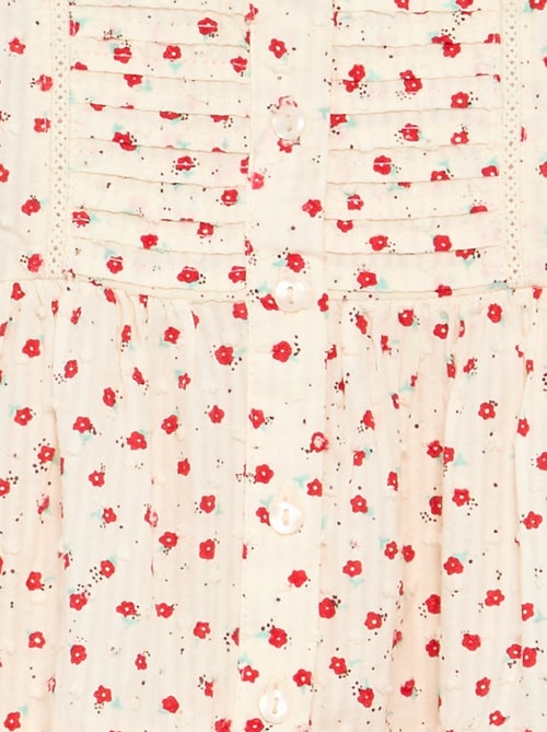 Robe imprimée en tissu plumetis - Kiabi