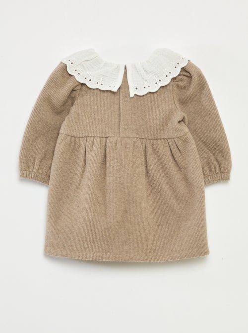 Robe interlock avec grand col gaze de coton - Kiabi