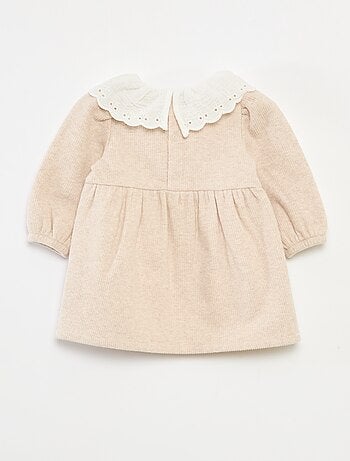 Robe interlock avec grand col gaze de coton