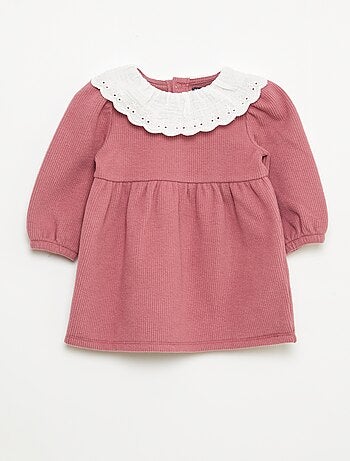 Robe interlock avec grand col gaze de coton