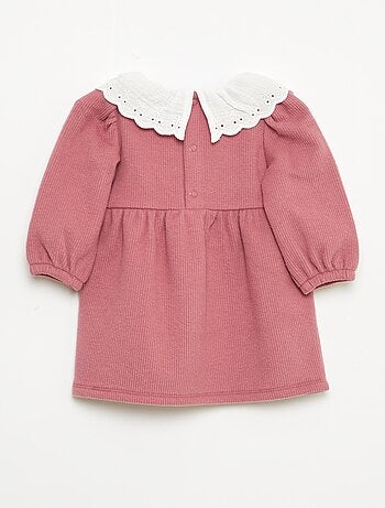 Robe interlock avec grand col gaze de coton