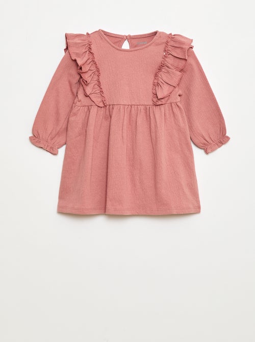 Robe légère à manches longues à motif - Kiabi