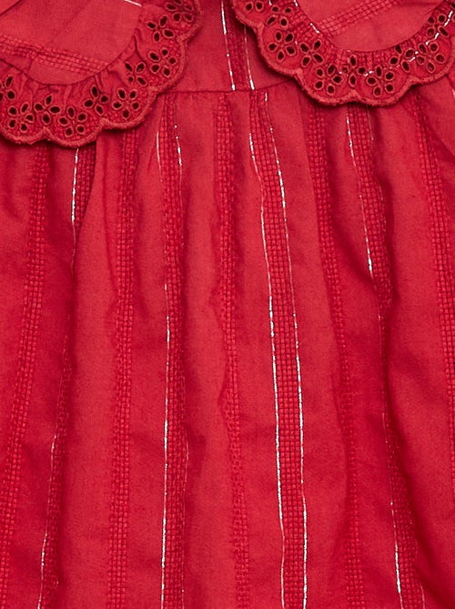 Robe légère avec fils brillants all over + col avec broderies - Kiabi