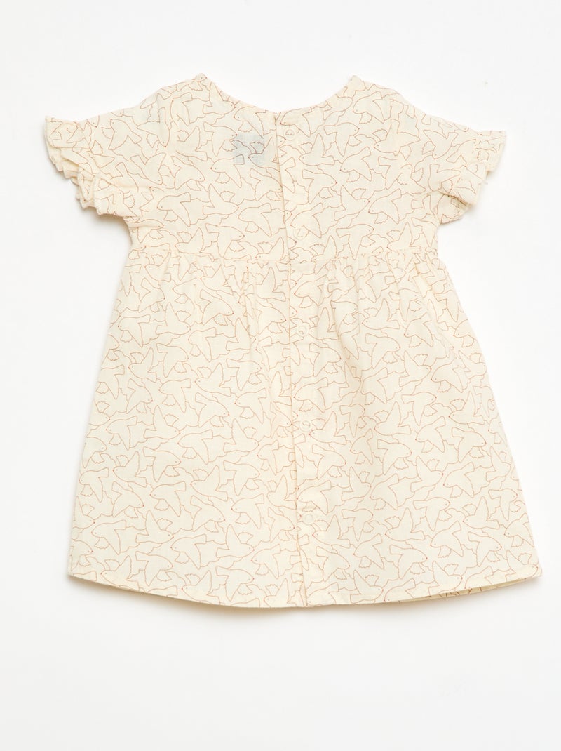 Robe légère avec manches courtes volantées Blanc - Kiabi