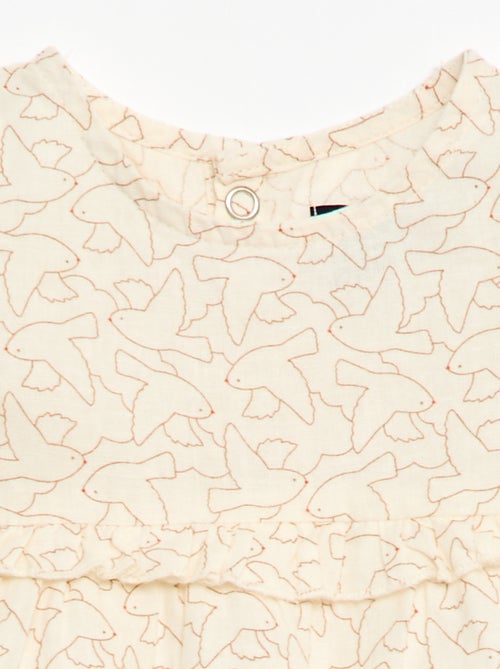 Robe légère avec manches courtes volantées - Kiabi