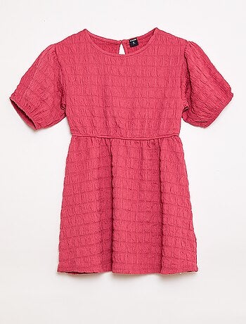 Robe légère unie à manches courtes