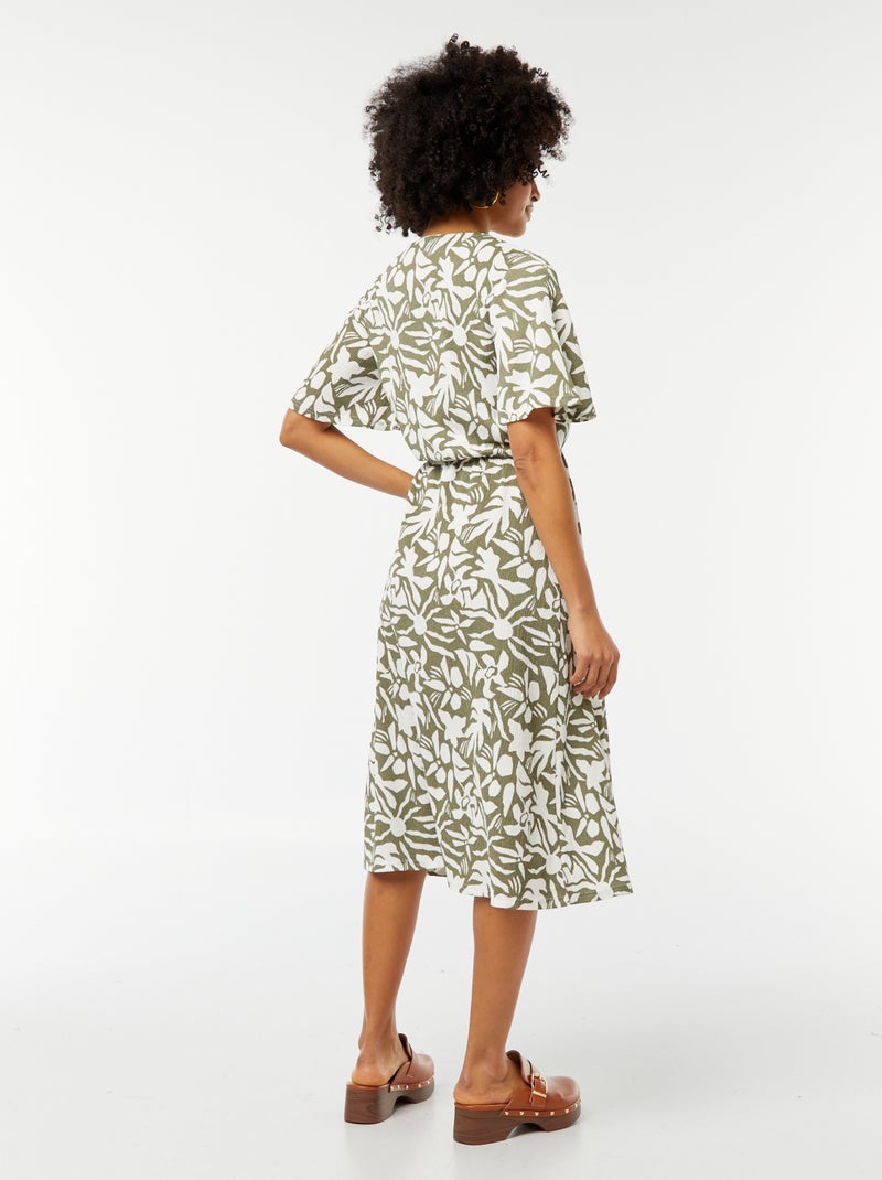 Robe longue - collection facile à enfiler Blanc/kaki - Kiabi