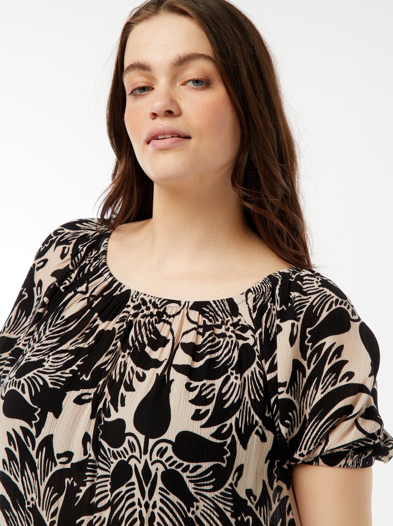 Robe longue à col bardot Beige - Kiabi