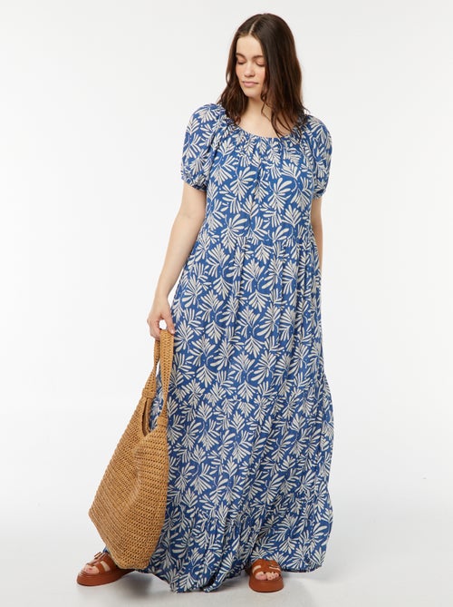 Robe longue à col bardot - Kiabi