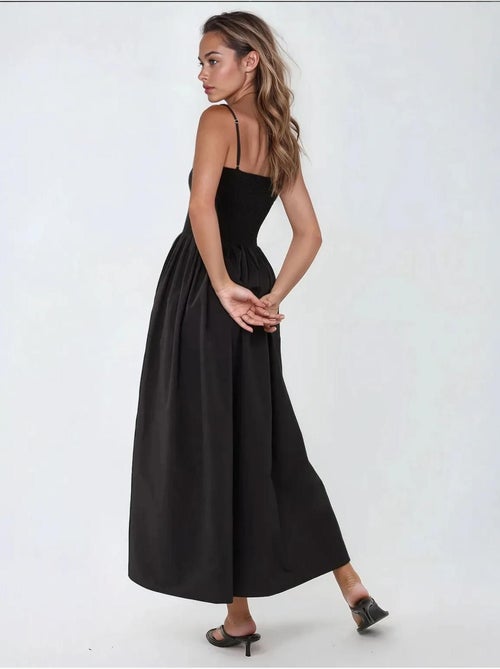 Robe longue à col carré et coupe a hiccup - Kiabi