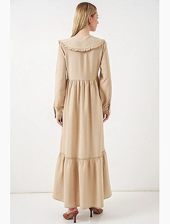 Robe longue à col claudine et fermeture à boutons bdart