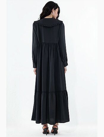 Robe longue à col claudine et fermeture à boutons bdart