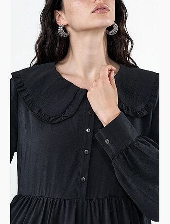 Robe longue à col claudine et fermeture à boutons bdart
