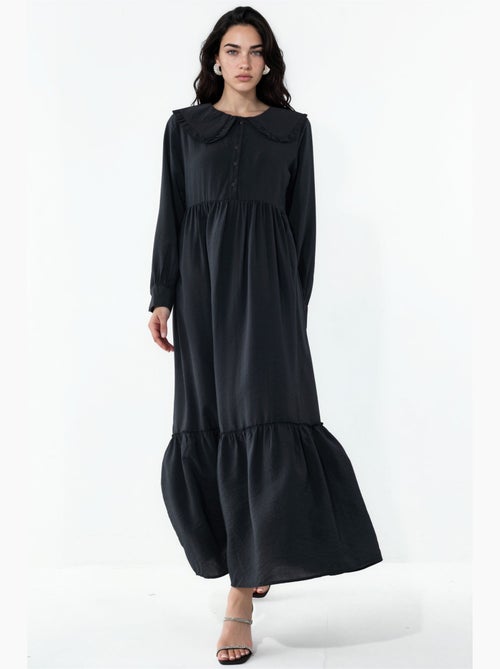 Robe longue à col claudine et fermeture à boutons bdart - Kiabi
