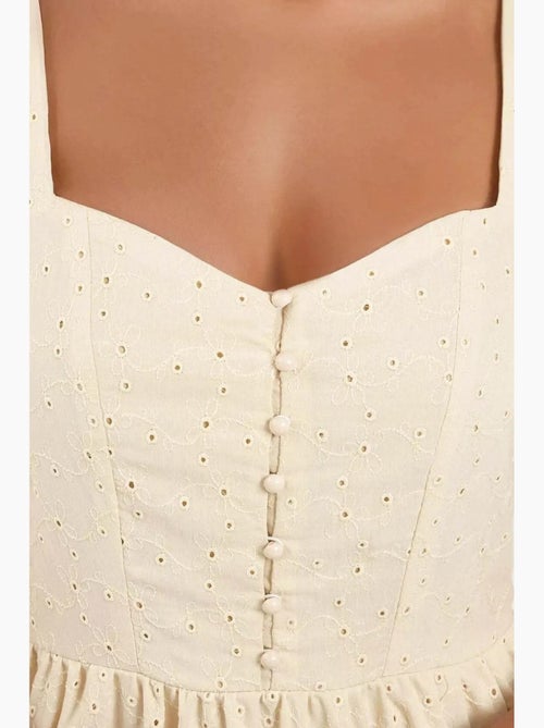 Robe longue à col cœur brodé hiccup - Kiabi Robe longue à col cœur brodé hiccup - Kiabi
