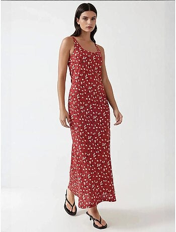 Robe longue à col en u et motif fleuri allower hiccup