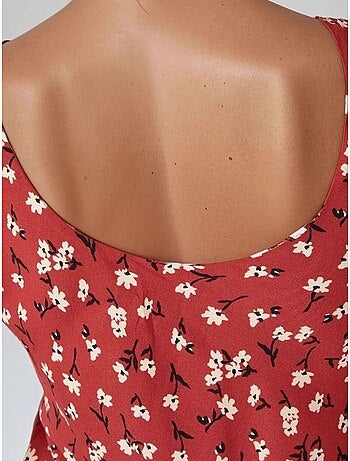 Robe longue à col en u et motif fleuri allower hiccup