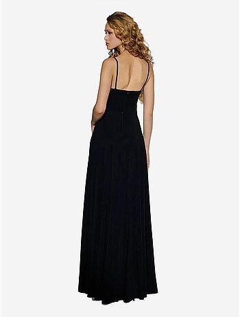 Robe longue à col en V et fente