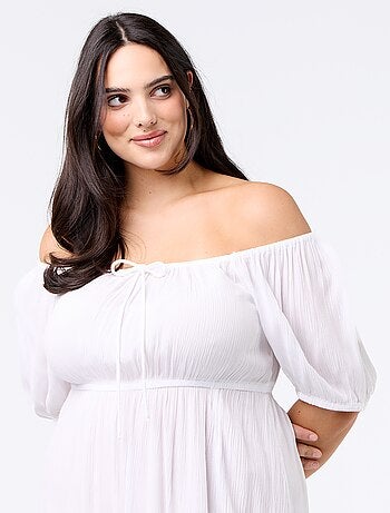 Robe longue à col rond décolleté